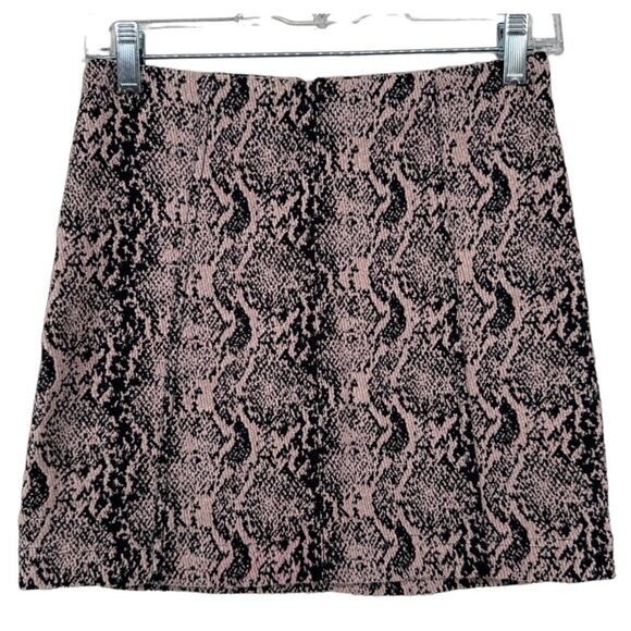 Free People Mini Skirt Sz 0 Beige/Black Snakeskin Ponte Knit Modern NatureCore - Picture 1 of 8